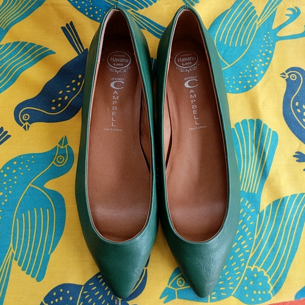 Jeffrey Campbell Havana Pointed Toe Flats - Green